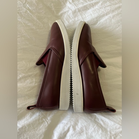 Women's Burgundy Slip-On Loafers - Picture 4 of 9